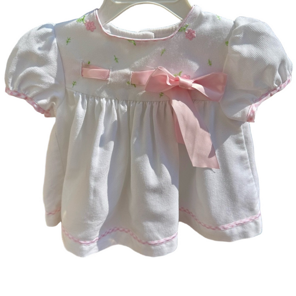unite Other - White Baby Dress with Pink Bow 🎀 & Flowers 🌸